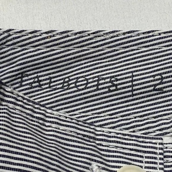 Talbots Women's Size 2 Wide Leg Crop Chino Pant High Waist Blue White Stripe NWT - Picture 13 of 14